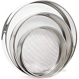 Stainless Steel Professional Round Flour Sieve Set 3 Pack