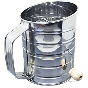 Tosnail 3-Cup Stainless Steel Hand Crank Flour Sifter