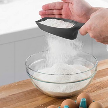 Tovolo Scoop & Sift Ergonomic Fine Mesh Sieve Flour Sifter Easy Scoop 1 Measuring Cup Dishwasher-Safe Baking Tool for Dusting & Aerating Charcoal
