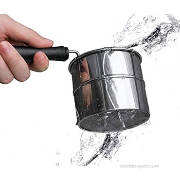 UgyDuky Small Hand Flour Sifter Fine Mesh Strainer Sieve for Kitchen Cooking Baking Stainless Steel 2-Cup Capacity