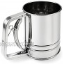 WYKOO Stainless Steel Flour Sifter with Hand Press Double Layers Sieve Powdered Sugar Sifter for Baking