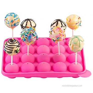 Cake Pop Maker Kit with 2 Silicone Mold Sets with 3 Tier Cake Stand Chocolate Candy Melts Pot Silicone Cupcake Molds Paper Lollipop Sticks Decorating Pen with 4 Piping Tips Bag and Twist Ties
