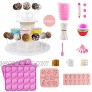Cake Pop Maker Kit with Lollipop Cake Pop and Chocolate Mold Silicon，Cupcake Molds，3 Tier Cake Pop Stand，Lollipop Sticks Decorating Pen ,Bag and Twist Ties. Family Baking,Party Gift.
