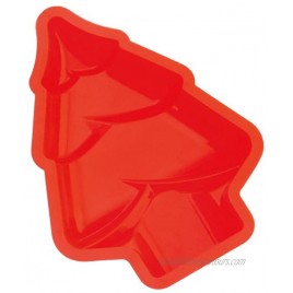 eBuyGB Christmas Tree Mould Set Silicone Red Pack of 10