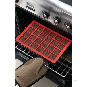 Lekue 0216024R01M017 24 Cavity Mini Brownie Mold Pan Red