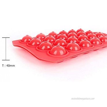 Liflicon Silicone Lollipop cake Tray Mold-24 Cavities Baking Mold Cake Pop Stick Mold Tray Hard Candy Lollipop and Party Cupcake for Halloween Christmas Parties BPA Free with lollypop Sticks-Red