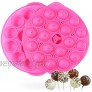 Silicone Cake Pop Mold 18 Cavities Silicone Lollipop Mold for Hard Candy Lollipop Party and Chocolate-Pink…