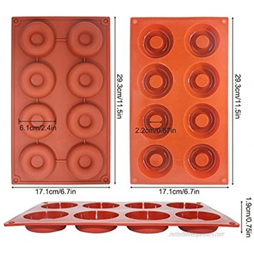 2 Packs of 8-Cavity Silicone Donut Mold with Spatula SourceTon 3 pcs pack of Donut Pans and Spatula Set Non-Stick Baking Pan Heat Resistant Flexible Brown