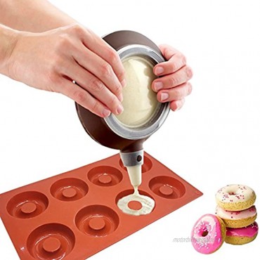 2 Packs of 8-Cavity Silicone Donut Mold with Spatula SourceTon 3 pcs pack of Donut Pans and Spatula Set Non-Stick Baking Pan Heat Resistant Flexible Brown