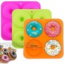 BAKHUK 3pcs Large Full Size Donut Pan 4Inches Silicone Donut Molds for Baking Non Stick Bagel Pan