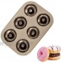 Donut Baking Pans Non-Stick 6-Cavity Donut Pan DIY Baked Treats Donut Mold Gold Doughnut Baking Pan Non-Stick and Dishwasher Safe Donuts Cooking For Afternoon Tea Breakfast