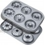 Donut Baking Pans Non-Stick 6-Cavity With 3 Different Style Donut Pan Food-grade Carbon Steel Cake Baking Pan Dishwasher Safe 2-Count