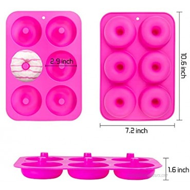 Donut Pan McoMce 2-Pack Non-Stick Donut Pans Silicone Molds Makes Perfect 3 Inches Donuts Bagels and More 6-Cavity Doughnut Pan Mini Donut Pan for Baking Easy to Clean