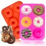 Donut Pan McoMce 2-Pack Non-Stick Donut Pans Silicone Molds Makes Perfect 3 Inches Donuts Bagels and More 6-Cavity Doughnut Pan Mini Donut Pan for Baking Easy to Clean