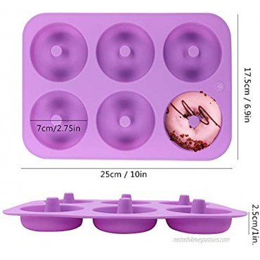 HEHALI 3pcs Non-Stick Silicone Donut Mold Bagel Doughnuts Pan for Baking in Clearance Tray Measures 10x7 Inches