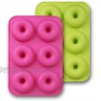 homEdge Silicone Donut Molds 2-Pack of Non-Stick Food Grade Silicone Pans for Doughnut Baking – Green and Pink