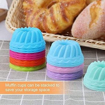 Magicfour 24 Pack Silicone Donut Cake Mold Muffin Donut Pans Non-stick Heat Resistant Mini Donut Mold Pan Cake Pan for Kitchen Baking Cupcake