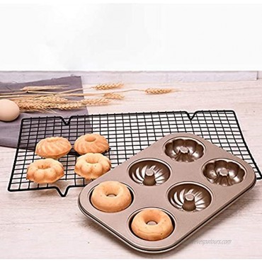 MANO Donut Pan for Baking Set of 2 Doughnuts Maker Mold Sheet Trays for Cookie Muffin Bakeware Kit 6 Cavity,pattern