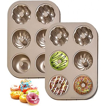 MANO Donut Pan for Baking Set of 2 Doughnuts Maker Mold Sheet Trays for Cookie Muffin Bakeware Kit 6 Cavity,pattern