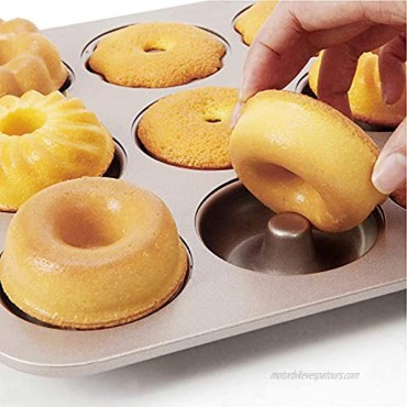 Non-stick Donut Pan 12-Catity Carbon Steel Donut Baking Pan Doughnut Mold Cake Donut Pastry Pan Bakeware 13.7x10.4 Inches