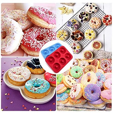 Sawyd Silicone Donut Molds 2 Pack Non-Stick Silicone Donut Baking Pan Baking Tray for 6 Size Donuts Bagels Cake and More -10.24 x 7x1 inches