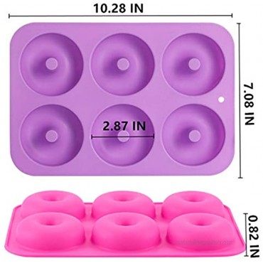 Silicone Donut Pan 2 Pcak Non-Stick Mold for 6 Full-Size Donuts Bagels and More Donut Pan for Baking