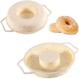 Silicone Donut Pan Cake Mold 9 Inch Doughnut Pans for Baking Non Stick Round Cake Pan with Handle Large，1Pack