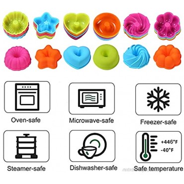 To encounter 24Pack Silicone Molds Nonstick 2 3 4 inches Silicone Donut Mold Silicone Cupcake Baking Cups Silicone Donut Pan Muffin Jello Bagel Pan Oven- Microwave- Dishwasher Safe