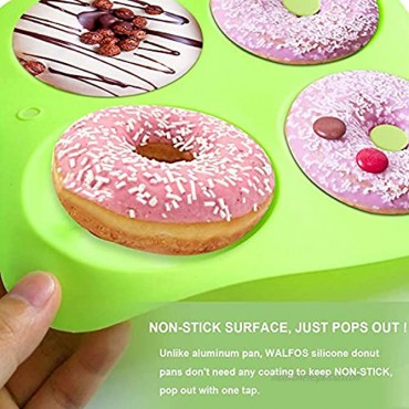 Walfos Full Size Silicone Donut Mold 4 Inch Big Size Silicone Doughnut Pan Set Non-Stick Just Pop Out! Heat Resistant BPA FREE and Dishwasher Safe for Donut Cake Biscuit Bagels 3PK