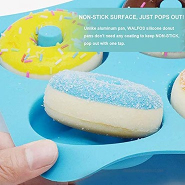 Walfos Silicone Donut Mold Non-Stick Silicone Doughnut Pan Set Just Pop Out! Heat Resistant Make Perfect Donut Cake Biscuit Bagels BPA FREE and Dishwasher Safe Set of 2