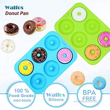 Walfos Silicone Donut Mold Non-Stick Silicone Doughnut Pan Set Just Pop Out! Heat Resistant Make Perfect Donut Cake Biscuit Bagels BPA FREE and Dishwasher Safe Set of 3