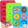 Walfos Silicone Donut Mold Non-Stick Silicone Doughnut Pan Set Just Pop Out! Heat Resistant Make Perfect Donut Cake Biscuit Bagels BPA FREE and Dishwasher Safe Set of 3