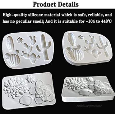 2 Pcs Cactus Silicone Cupcake Mold Cacti Fondant Molds Succulent Leaf Candy Molds Cactus Cupcake Toppers DIY Molds for Cupcake Cake Polymer Resin