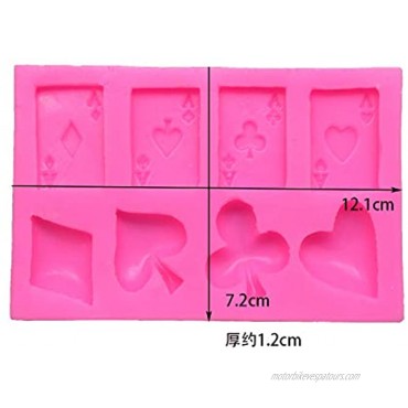 4 Aces Poker Playing Cards Hearts Diamonds Spades Clubs for Chocolate Fondant Cake Cupcake Topper Decor Gum PastePolymer Clay Candy Resin Silicone Mold Tool