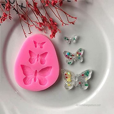 9 PCS Silicone Fondant Molds Flower Butterfly Bird Cake Fondant Chocolate Mold DIY Baking Tools Candy Molds Set for Polymer Clay Soap Crafting Projects Cake Decoration