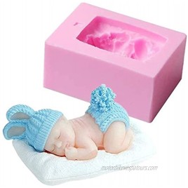 Baby Shower Candle Moulds 3D Sleeping Baby Silicone Soap Mold Candy Mold for Baby Shower Birthday Party Cake Decorating Tool