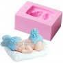 Baby Shower Candle Moulds 3D Sleeping Baby Silicone Soap Mold Candy Mold for Baby Shower Birthday Party Cake Decorating Tool