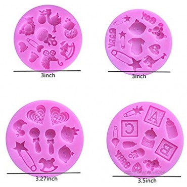 Cute Baby Silicone Fondant Cake Mold Kitchen Baking Mold Cake Decorating Moulds Modeling Tools，Gummy Sugar Chocolate Candy Cupcake Mold6 PACK