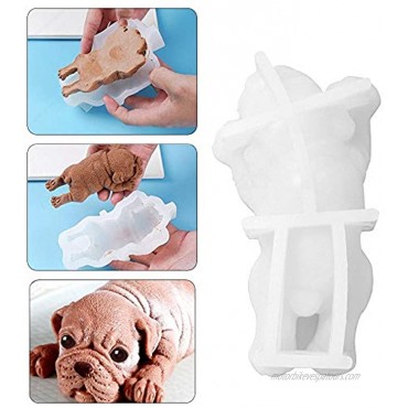 Fewo 2 Pack 3D Shar Pei Dog Silicone Molds for Baking Mousse Cake Pug Puppy Birthday Treats Chocolate Jello Fondant Mould Pudding Ice Cream Soap Lotion Bars Making Supplies