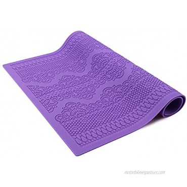 Fondant Lace Molds Beasea Lace Mold for Cakes Decorating Silicone Mats with Impression Lace Cake Lace Molds and Mats Rose Pattern Molds Embossed Craft Tools Purple