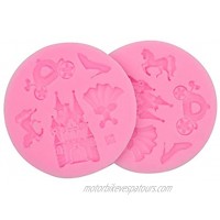 HengKe 2 Pcs Silicone Fondant Mold Children's castle Mould Jelly Sugar Chocolate Fondant Silicone Molds for Sugarcraft Candy Cupcake Ice Jewelry Food Grade Silicone Molds DIY Sugar Craft Tools