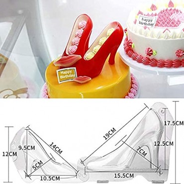 JETKONG 2 Pack High Heel Chocolate Mold 3D Shoe Candy Fondant Mold Birthday Cake Decorating Molds