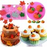 JeVenis 2pcs Mini Maple Leaves Silicone Mold Pumpkin Mold Cupcake Baking Molds Fondant Cake Decorating Tools Chocolate Candy Clay Moulds for Fall Thanks Giving
