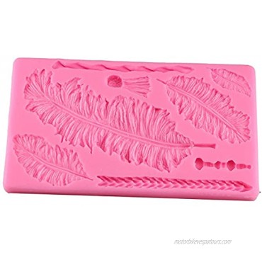 Joinor 3D Big Feathers Silicone Mold Fondant Cake Decorating Tools Candy Chocolate Gumpaste Mold