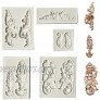 Juland 5 PCS Silicone Fondant Cake Mold Baroque Style Curlicues Scroll Mold for Sugarcraft Cake Border Decoration Cupcake Topper Jewelry Polymer Clay Crafting Projects – Gray S Size