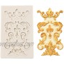 Mini Baroque Curlicues Vintage Scroll sculpted 3d Retro Palace Lace Fondant Silicone Mold for Sugarcraft Cake Border Decoration Cupcake Topper Jewelry Polymer Clay Crafting Projects