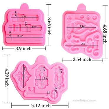 MUYULIN Silicone Fondant Molds3 Pack for Clay Vintage Lock and Key,Hinges and Screws,Belt Straps Silicone Mold for Cake Decorating,Cupcakes,Sugarcraft,Chocolate,Pastry,Polymer Clay,Epoxy ResinMJ10