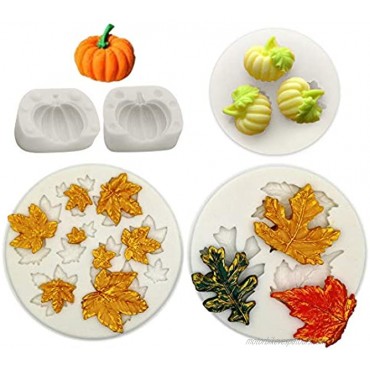 Pumpkin Maple Leaves Mold-YAWOOYA Fall Fondant Molds Silicone for Fall Harvest Thanksgiving Halloween Cake Decorations Mold Chocolate Candy Clay Tools