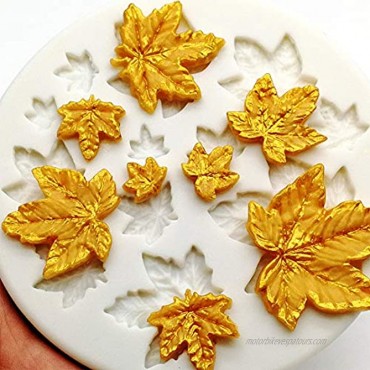Pumpkin Maple Leaves Mold-YAWOOYA Fall Fondant Molds Silicone for Fall Harvest Thanksgiving Halloween Cake Decorations Mold Chocolate Candy Clay Tools