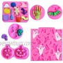 Rainmae 6 Pcs Halloween Cake Fondant Molds Halloween Party Cupcake Topper Decorating Tools Silicone Chocolate Candy Mold Gum Paste Polymer Clay Epoxy Resin Mould Bat Pumpkin Spider Ghost